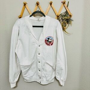 Disney 80s 90s Vintage White Button Cardigan Sweater Sz XL